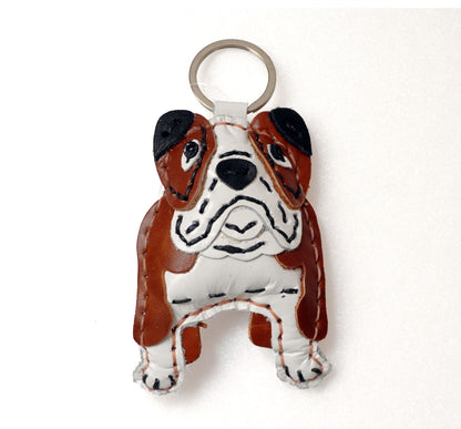 レザーブルドッグキーホルダー