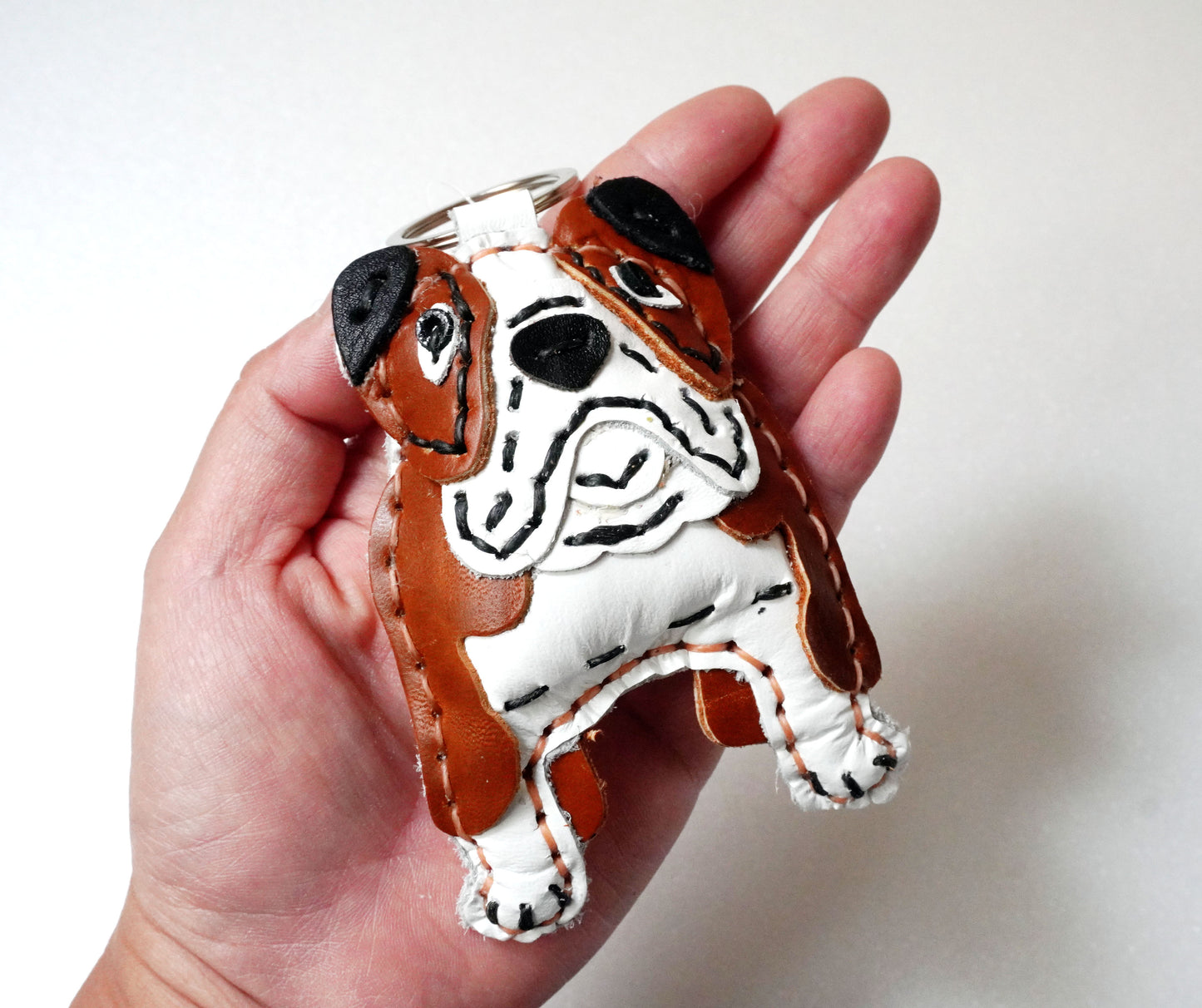 レザーブルドッグキーホルダー